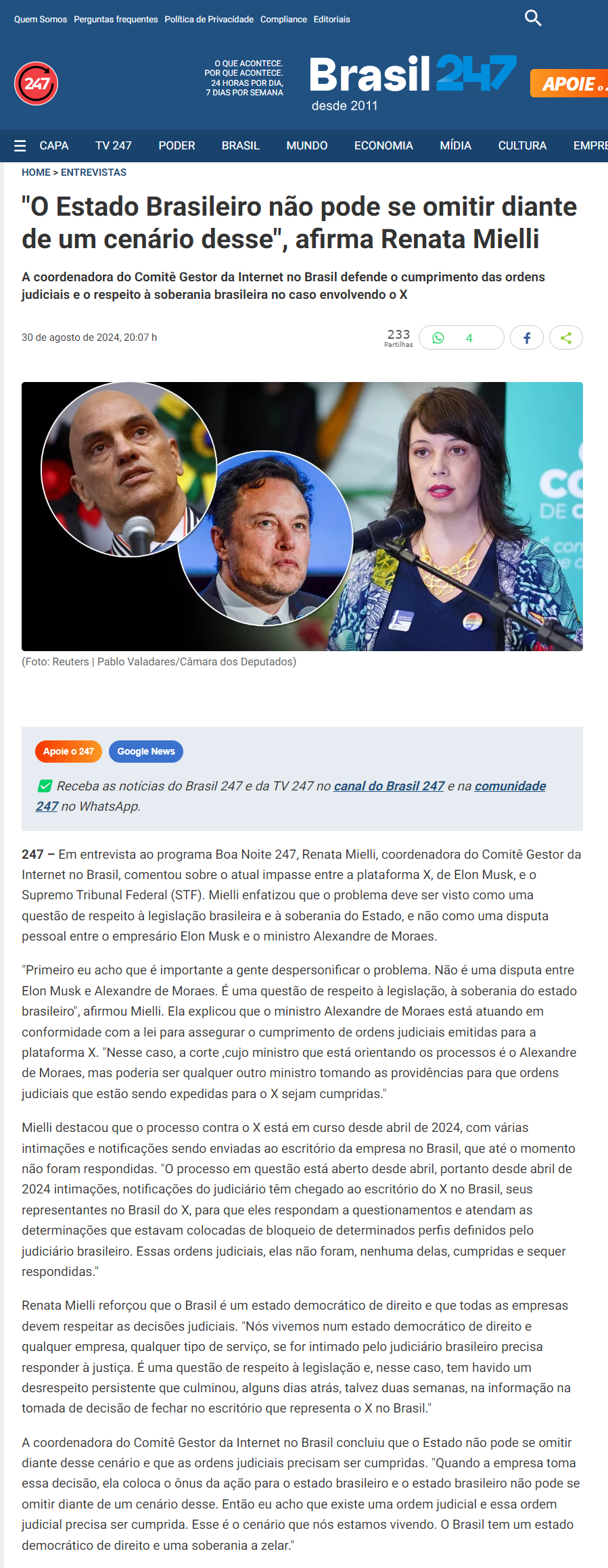 NIC.br - Na Mídia - "O Estado Brasileiro não pode se omitir diante de ...